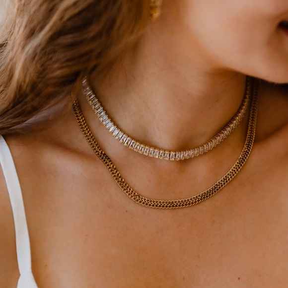 Double layer chain necklace - Picture 3 of 5